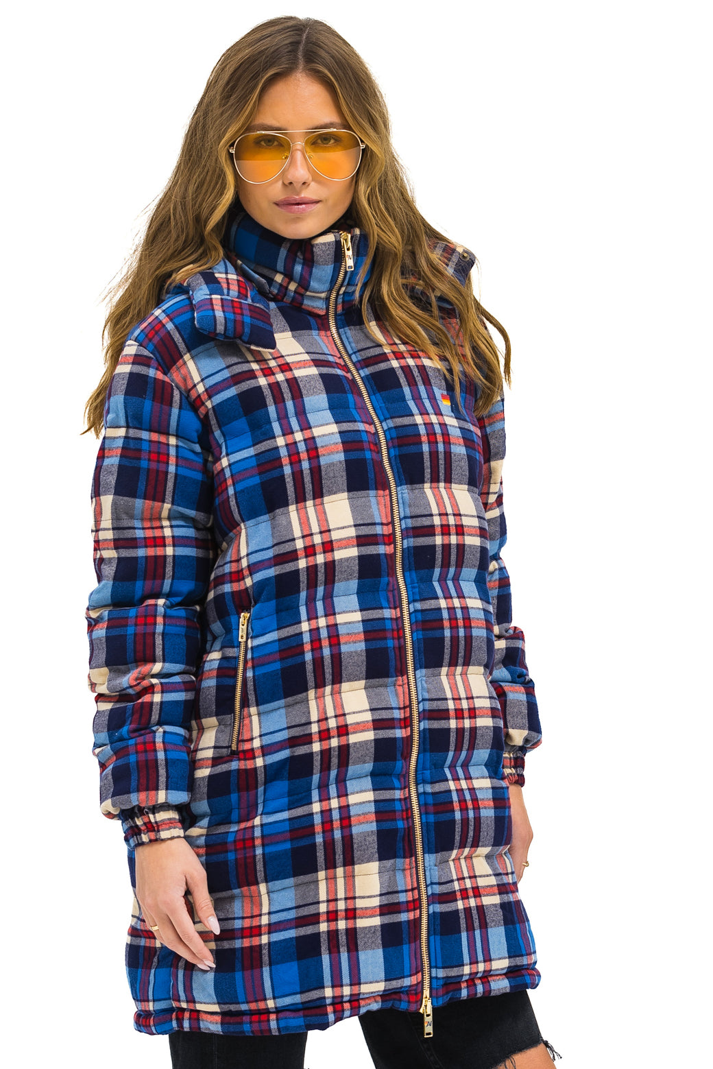 PLAID UNISEX LONG TREKKER JACKET - PATRIOT PLAID - Image 3
