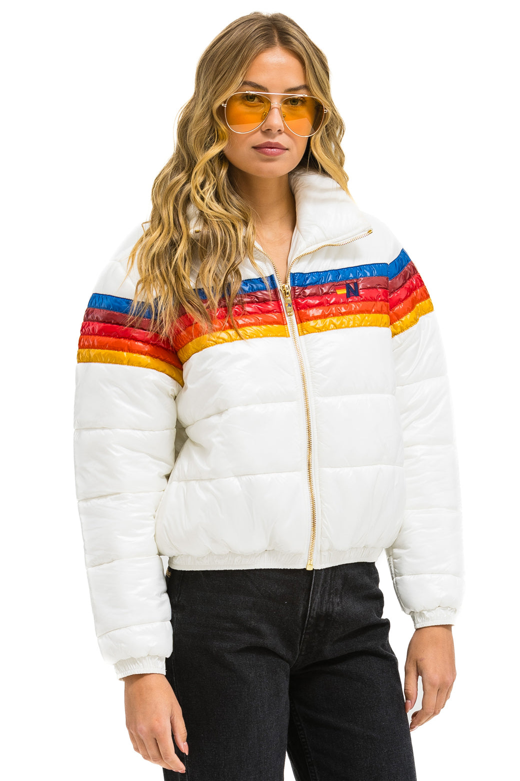5 STRIPE APRES JACKET - GLOSSY WHITE - Image 3
