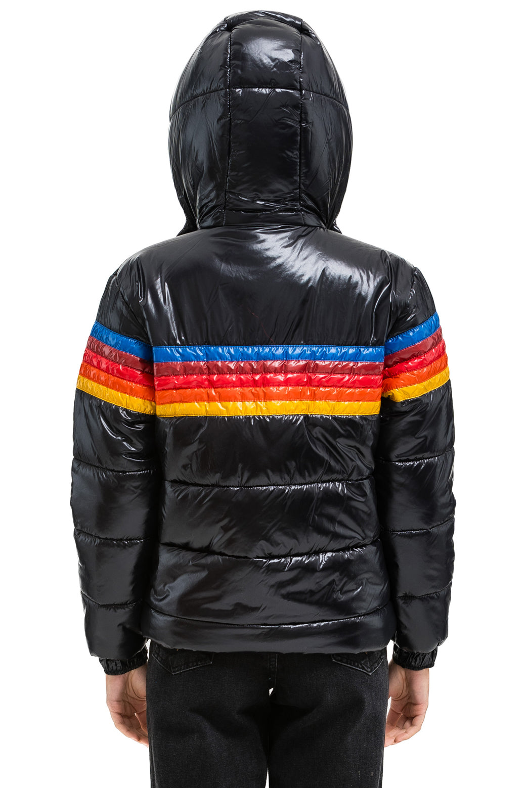 5 STRIPE TREKKER JACKET - GLOSSY BLACK - Image 5