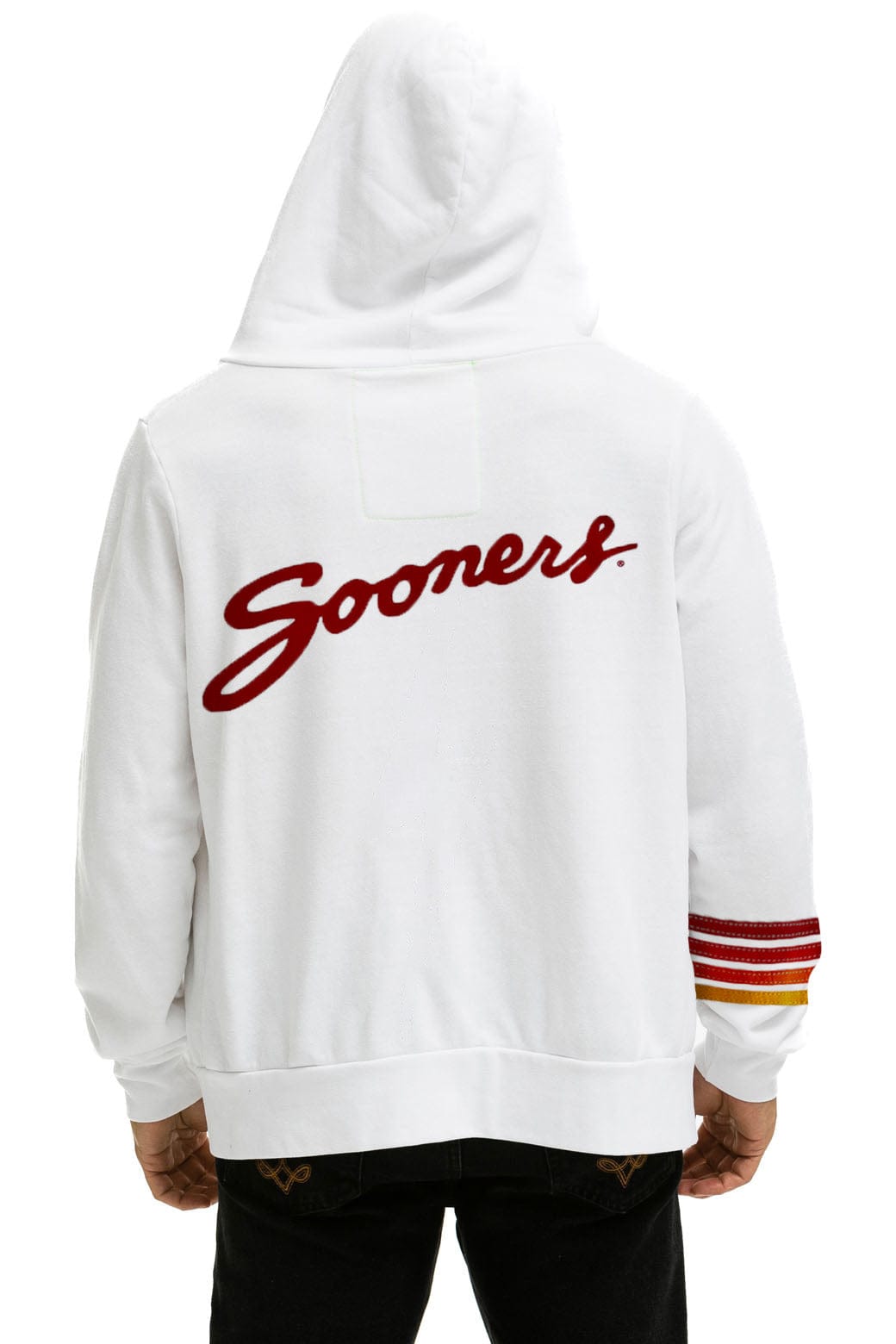UNIVERSITY OF OKLAHOMA SOONERS ZIP HOODIE - WHITE - Image 4
