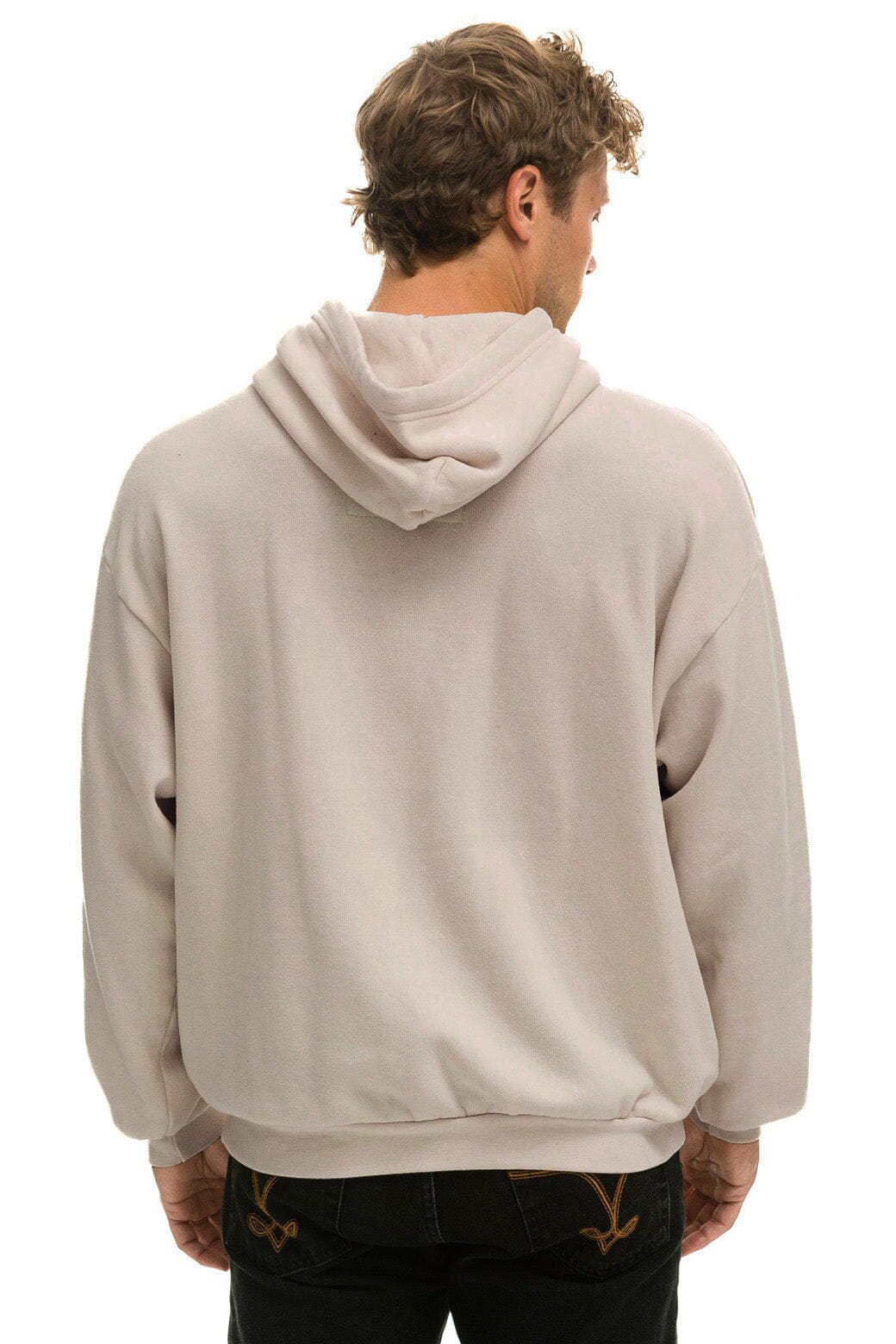 BOLT HEART PULLOVER RELAXED HOODIE - SAND - Image 4