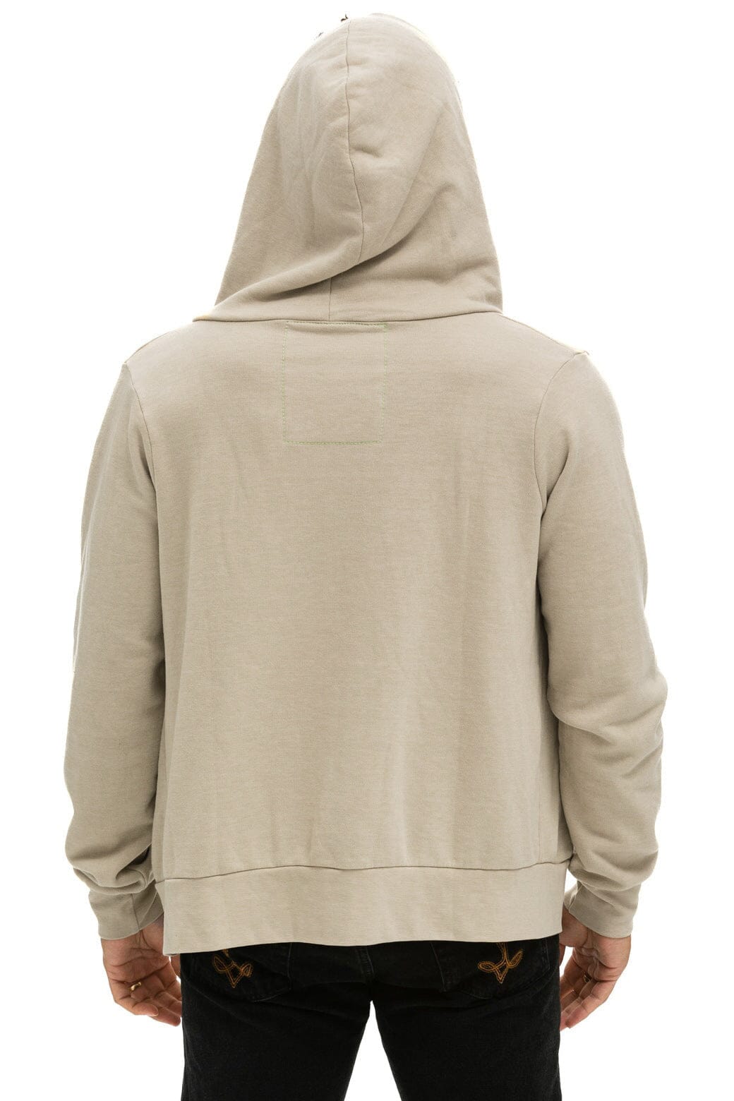 5 STRIPE HOODIE - SAND // RAINBOW WHITE - Image 4