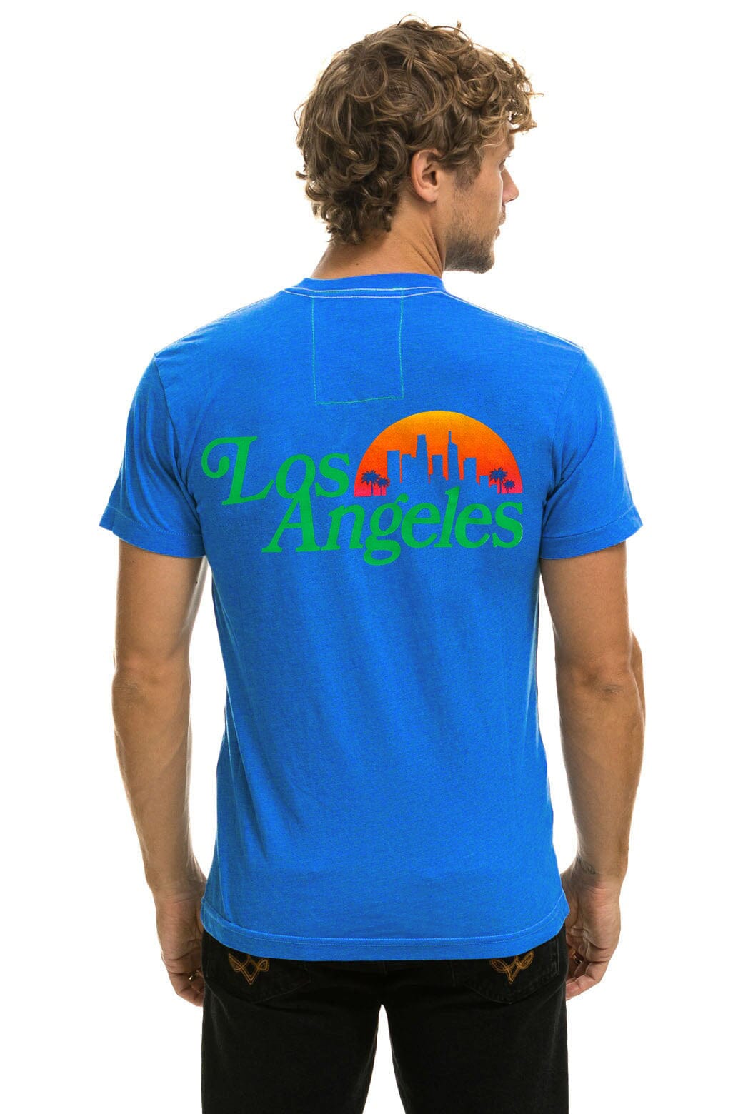 LOS ANGELES WINE & FOOD 2025 CREW TEE SHIRT - ADVENTURE BLUE - Image 3