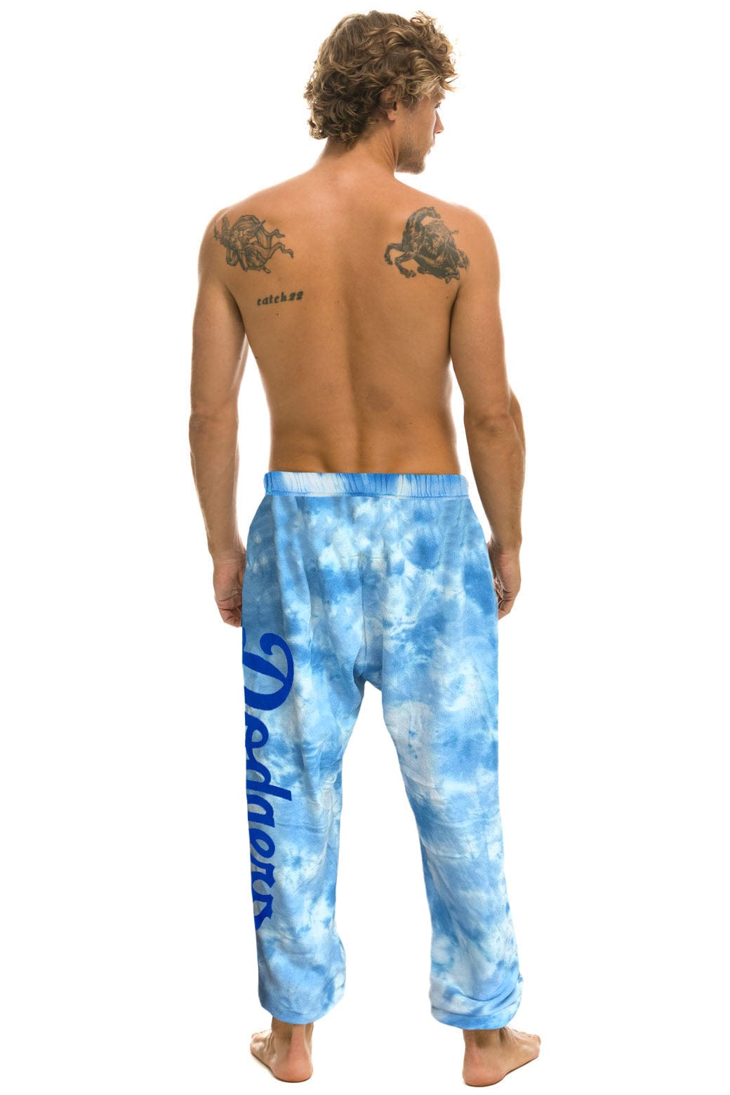 LOS ANGELES DODGERS HAND DYED SWEATPANTS - TIE DYE BLUE - Image 4
