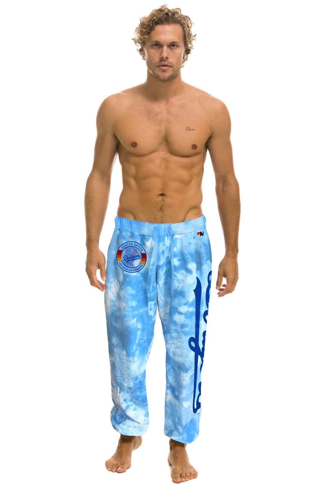 LOS ANGELES DODGERS HAND DYED SWEATPANTS - TIE DYE BLUE - Image 2