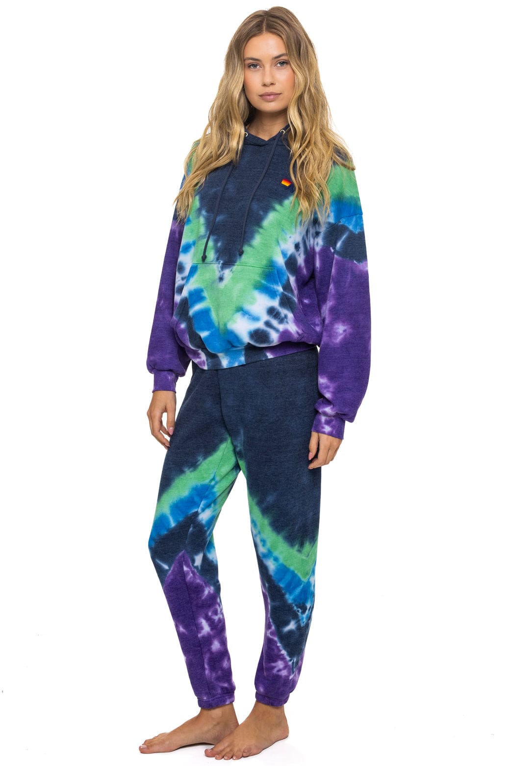 HAND DYED V SWEATPANTS - TIE DYE MIDNIGHT // PURPLE - Image 4