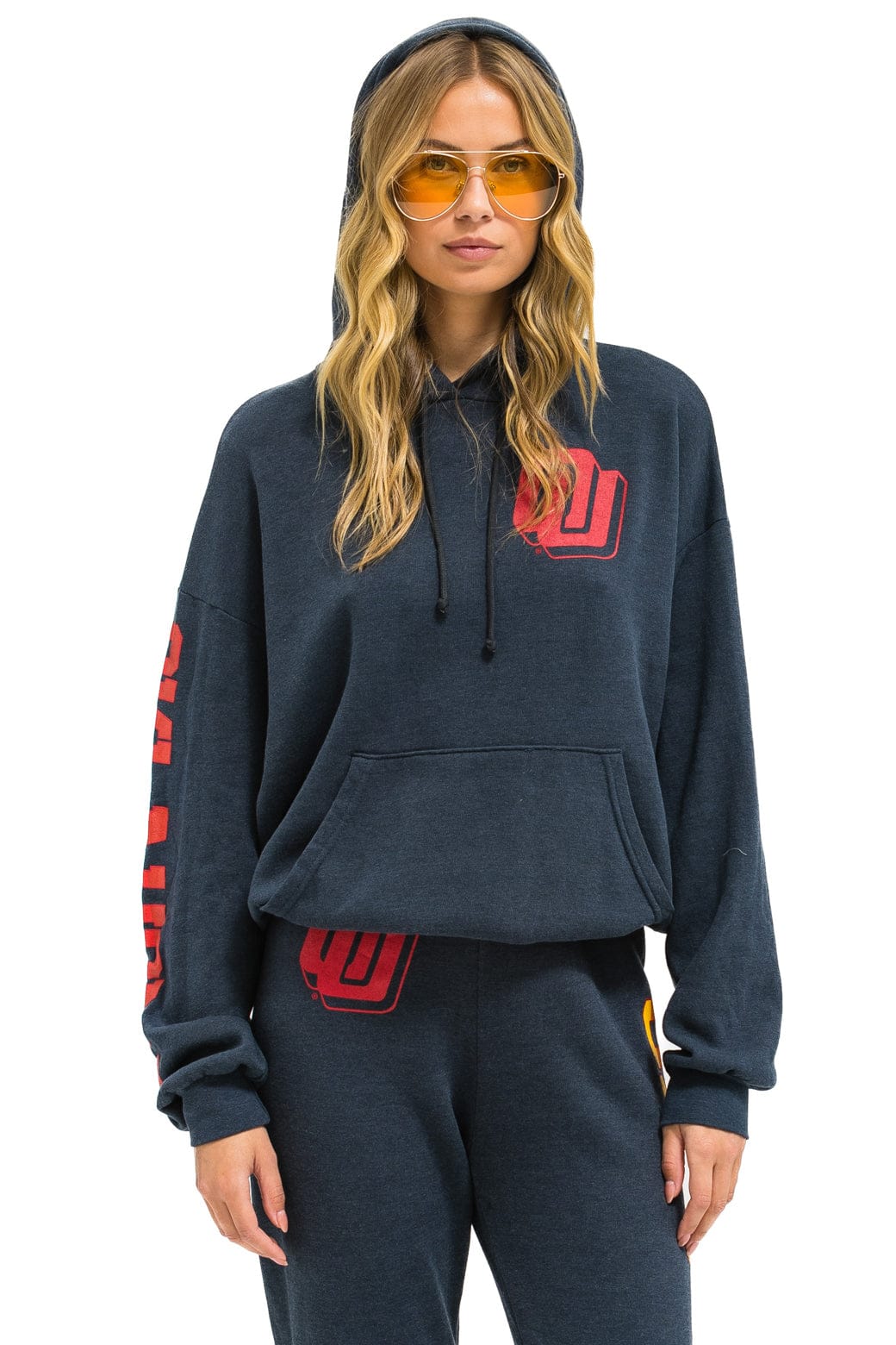 UNIVERSITY OF OKLAHOMA PULLOVER HOODIE RELAXED - CHARCOAL - Image 4