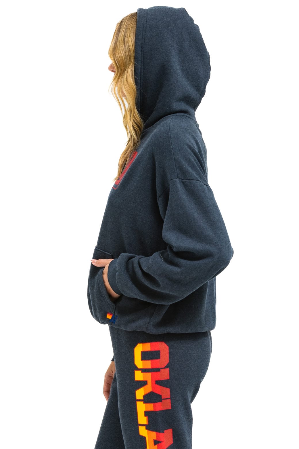 UNIVERSITY OF OKLAHOMA PULLOVER HOODIE RELAXED - CHARCOAL - Image 5