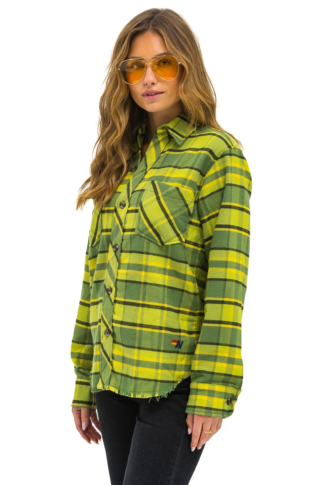 PLAID FLANNEL WESTERN SHIRT - AVOCADO PLAID - Image 5