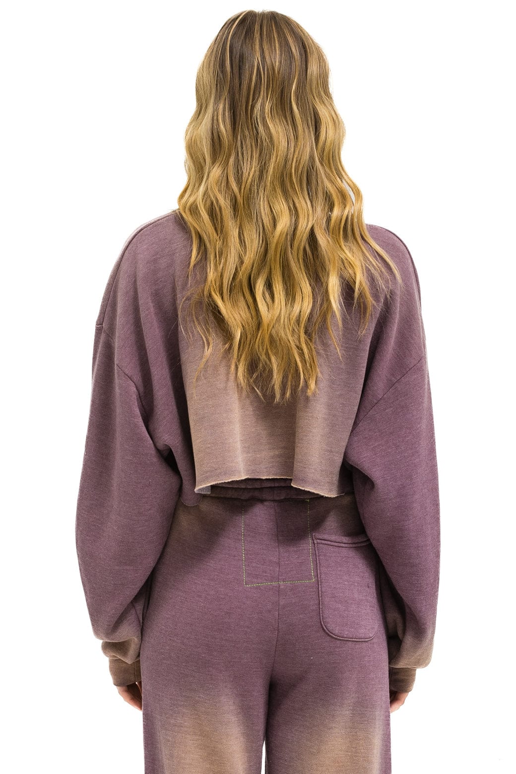 AN 3D CROPPED CREW SWEATSHIRT RELAXED - FADED MOCHA - Image 3