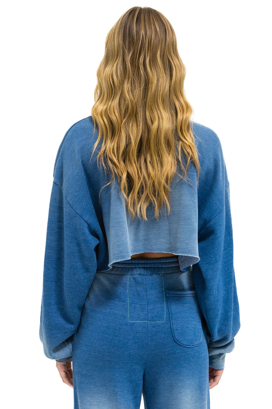 AN 3D CROPPED CREW SWEATSHIRT RELAXED - FADED WATER - Image 3