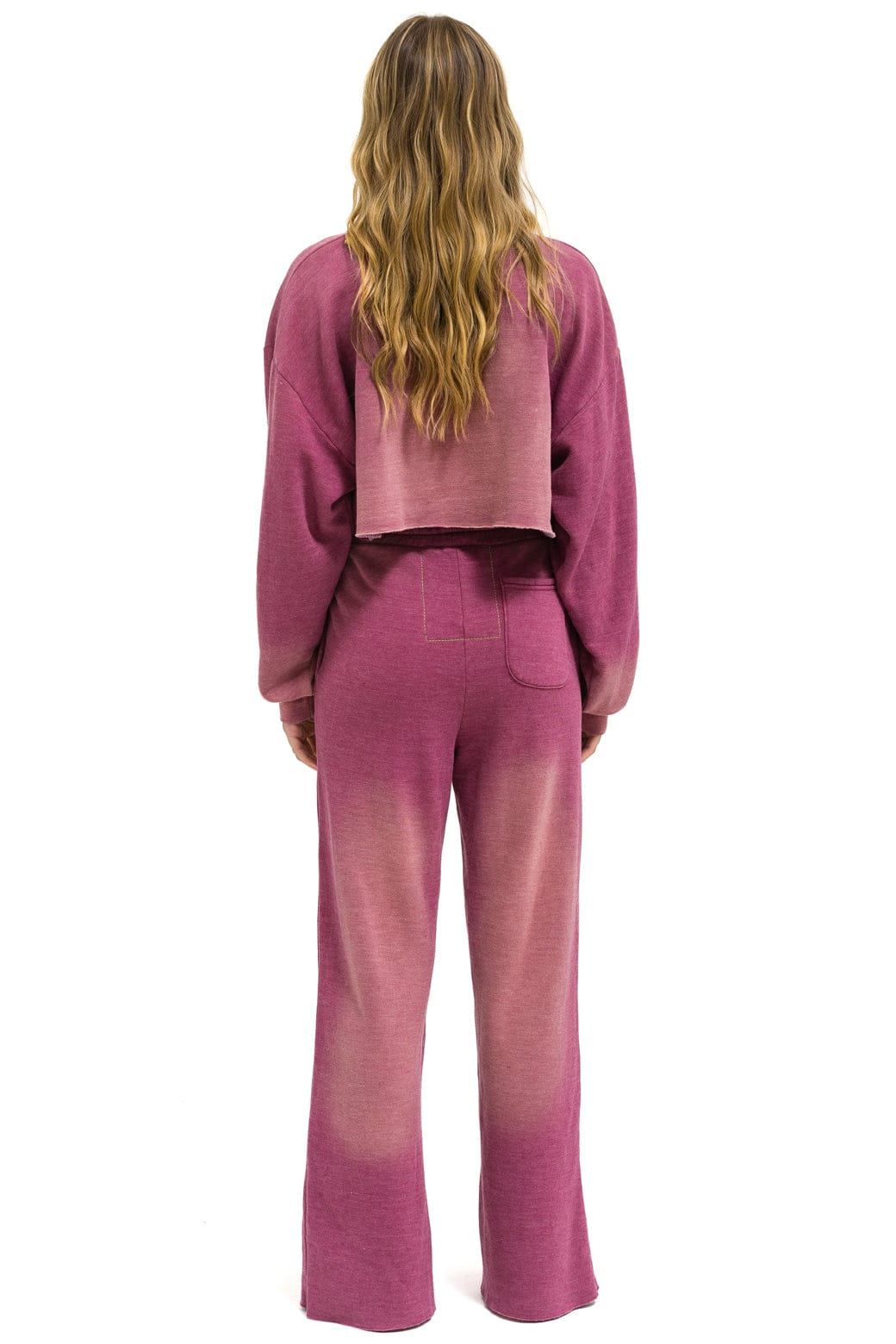 BOLT STITCH CROPPED CREW SWEATSHIRT RELAXED - FADED BERRY - Image 7