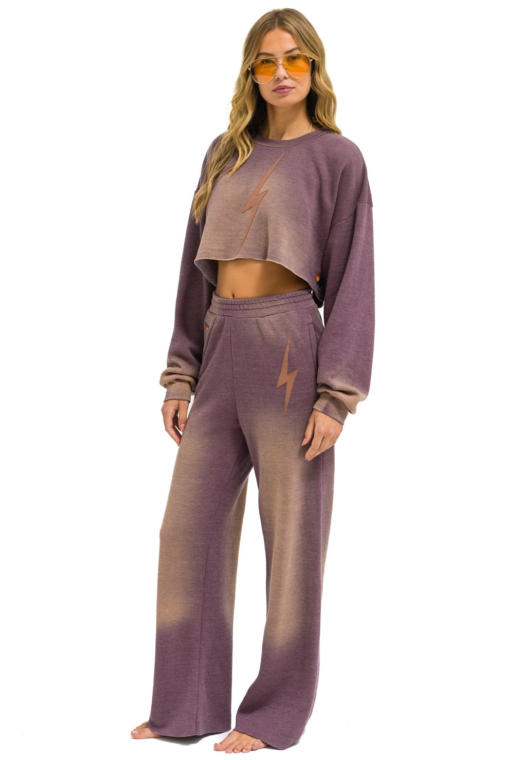 BOLT STITCH CROPPED CREW SWEATSHIRT RELAXED - FADED MOCHA - Image 6