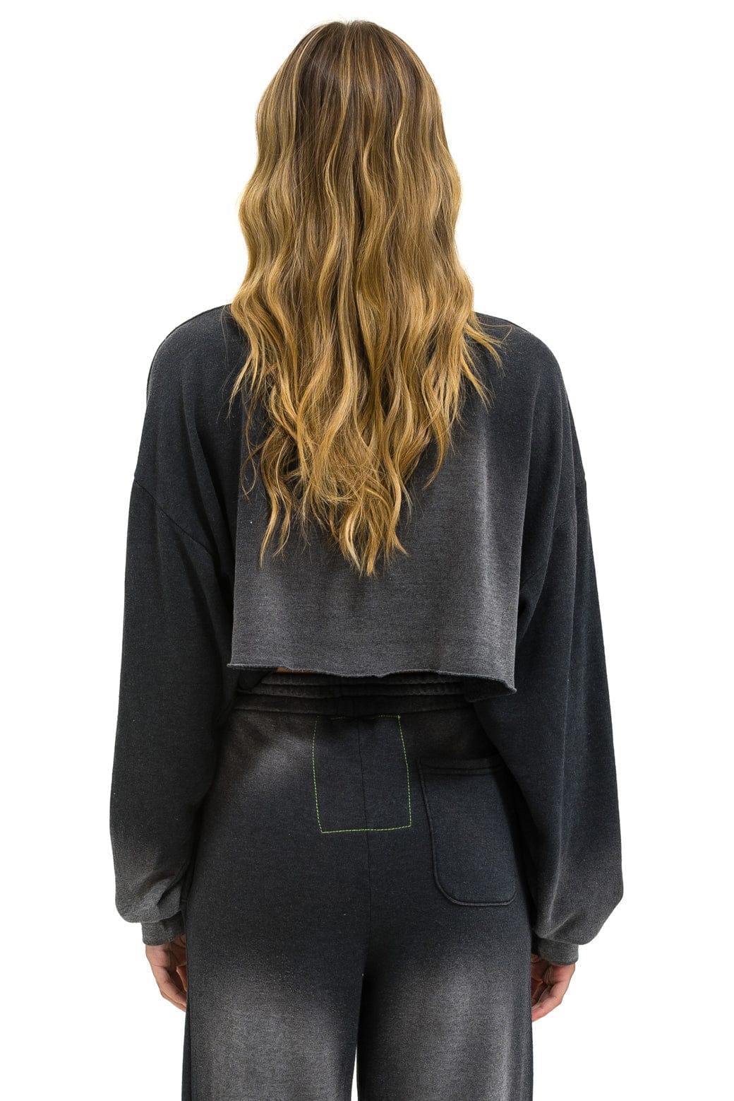 BOLT STITCH CROPPED CREW SWEATSHIRT RELAXED - FADED SMOKE - Image 3