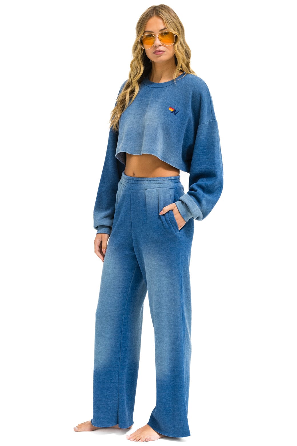 ESSENTIAL WIDE LEG POCKET SWEATPANTS - FADED WATER - Image 7