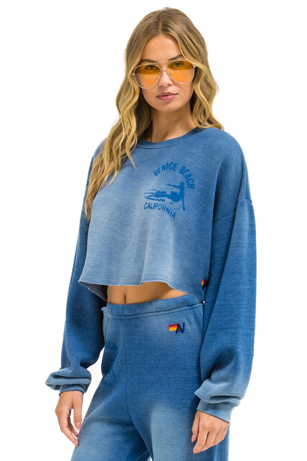 VENICE SURFER CROPPED CREW SWEATSHIRT RELAXED - FADED WATER - Image 2