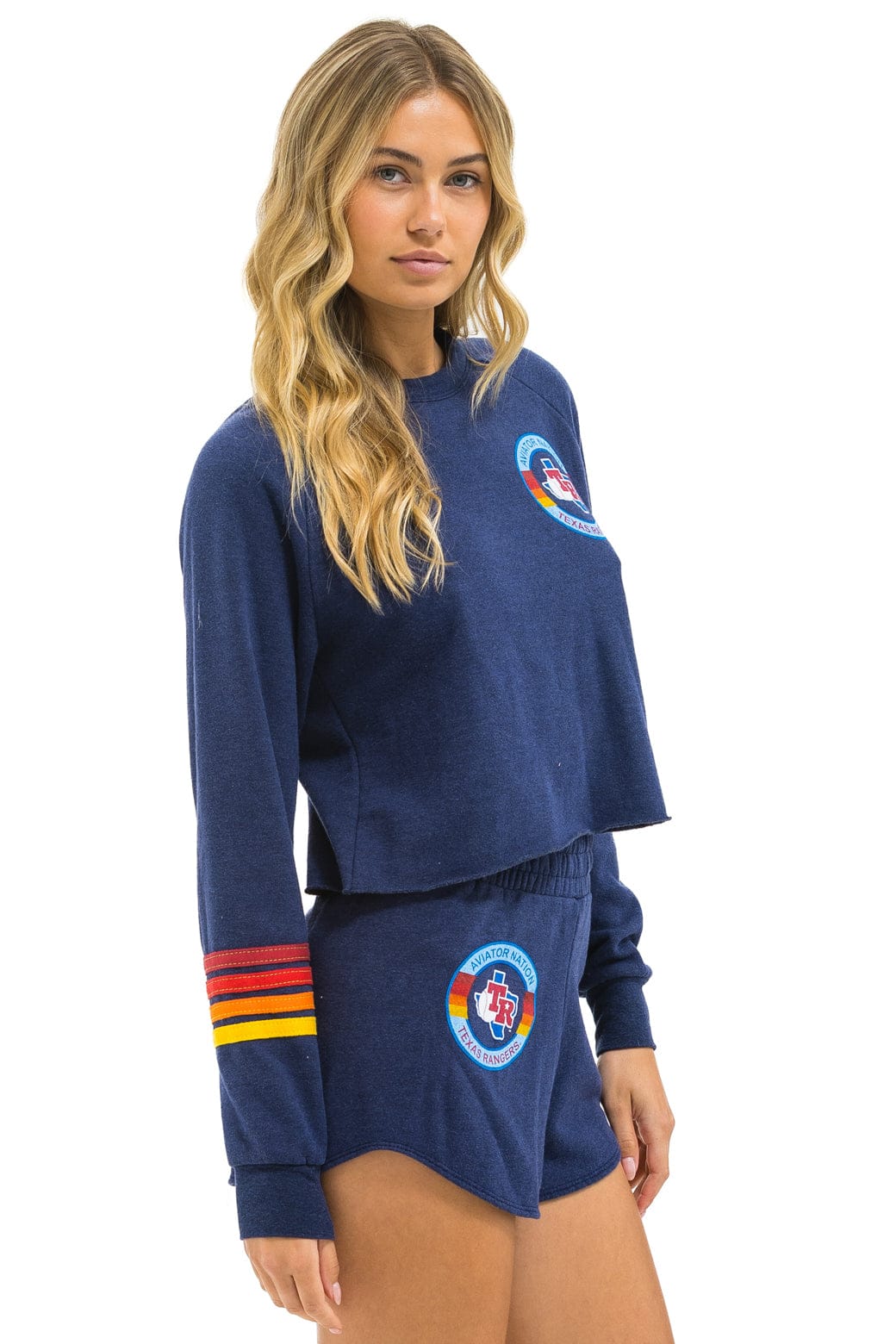 TEXAS RANGERS WOMEN'S LOUNGER SHORT - NAVY - Image 2
