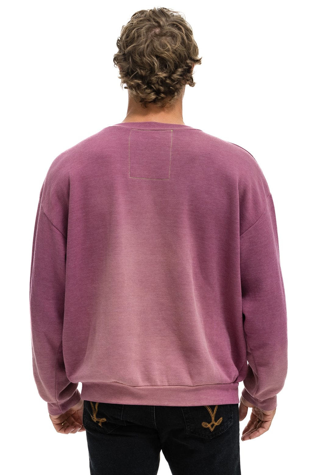 BOLT STITCH 2 RELAXED CREW SWEATSHIRT - FADED BERRY - Image 8