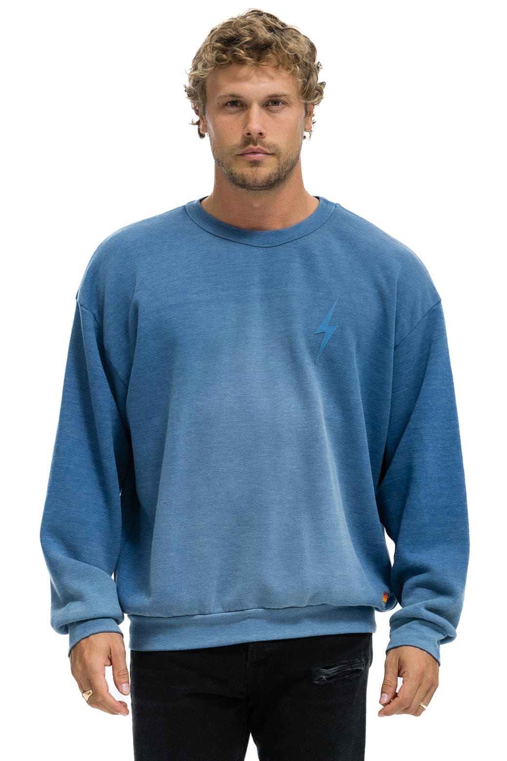 BOLT STITCH 2 RELAXED CREW SWEATSHIRT - FADED WATER - Image 2