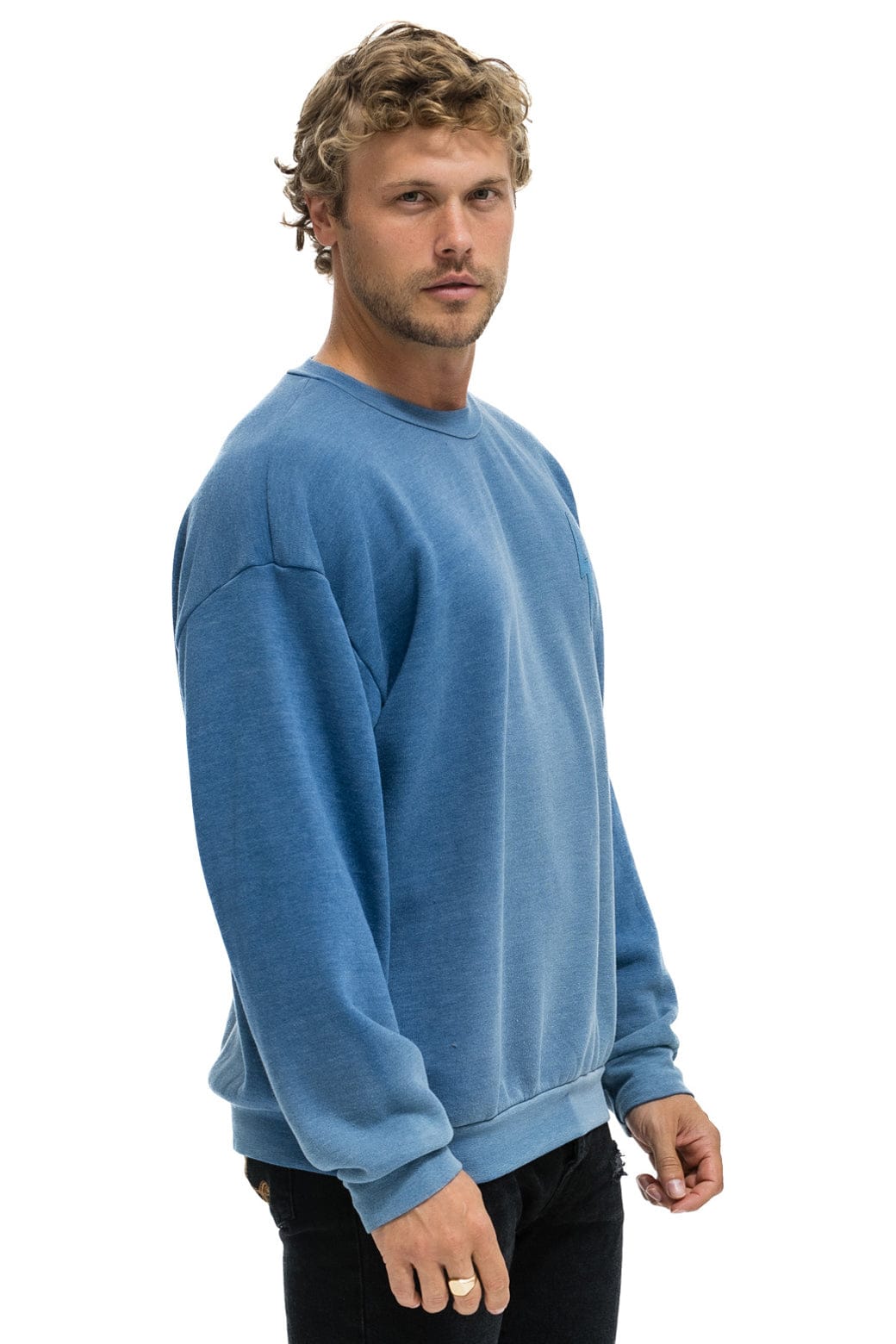 BOLT STITCH 2 RELAXED CREW SWEATSHIRT - FADED WATER - Image 6