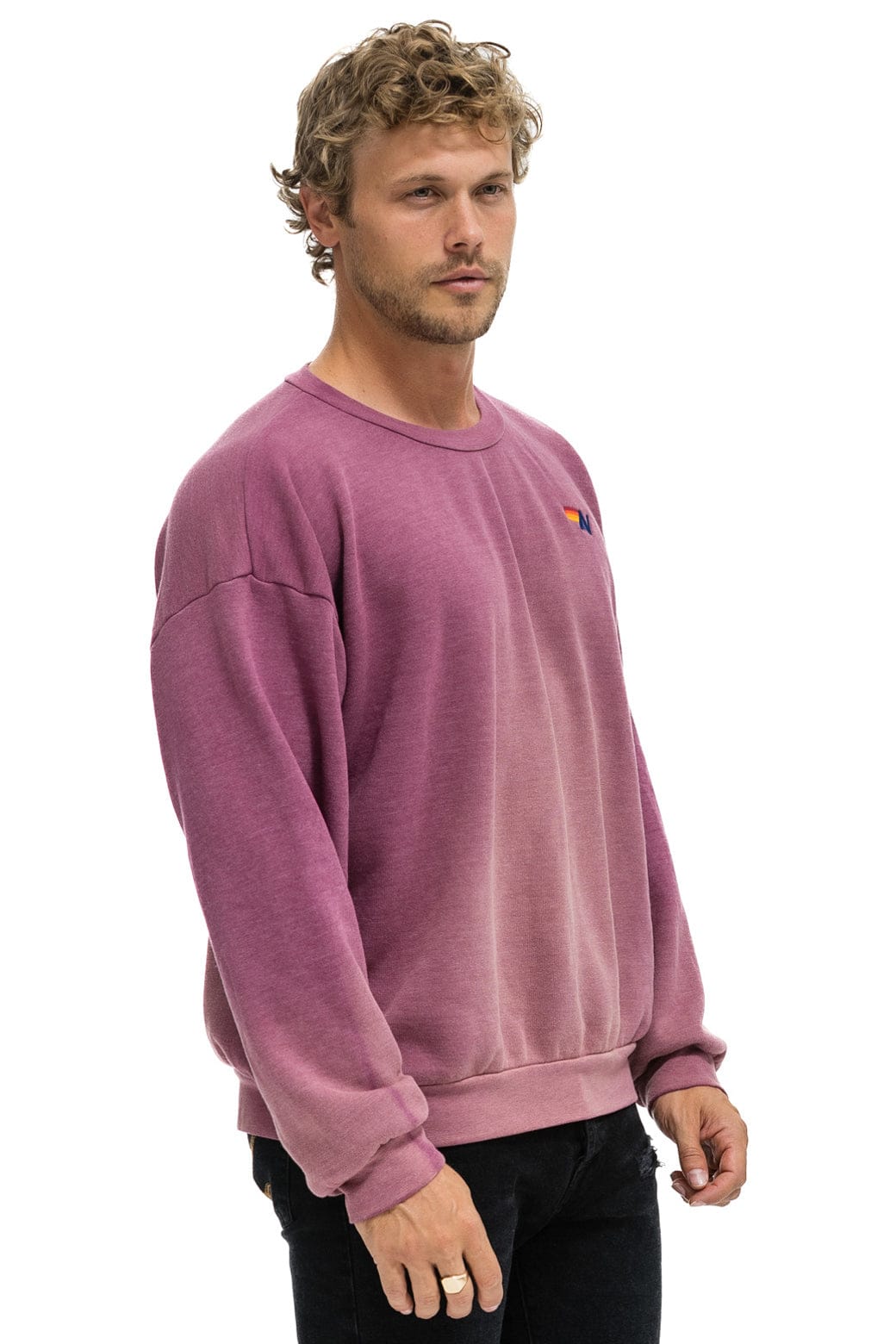 ESSENTIAL RELAXED CREW SWEATSHIRT - FADED BERRY - Image 4