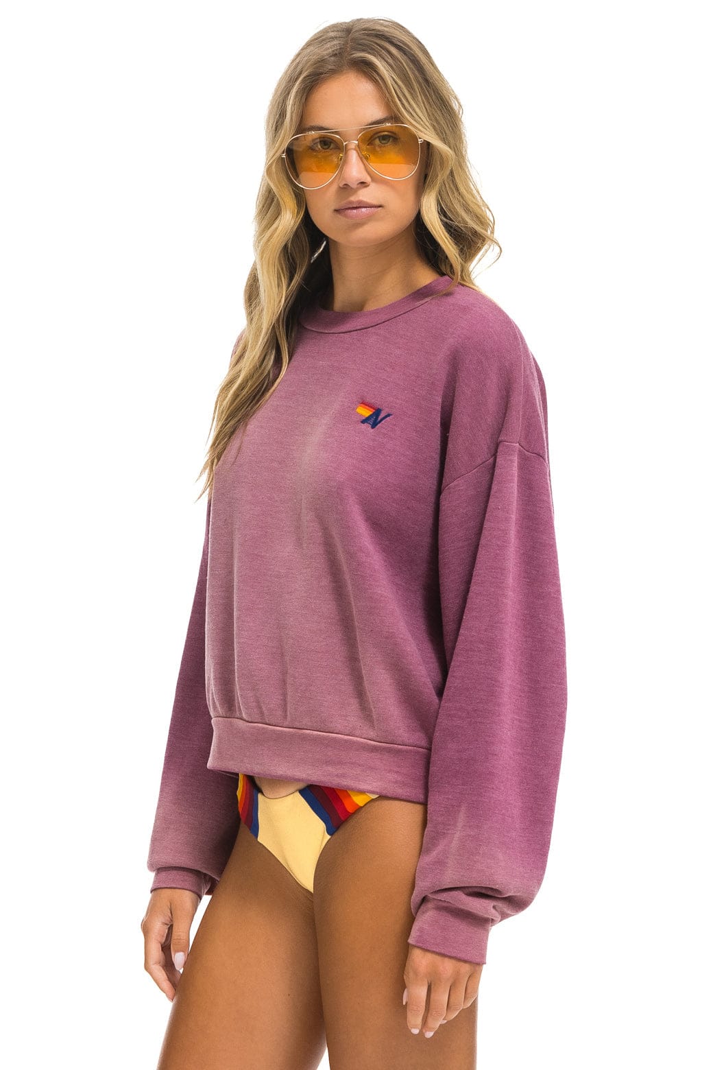 ESSENTIAL RELAXED CREW SWEATSHIRT - FADED BERRY - Image 5