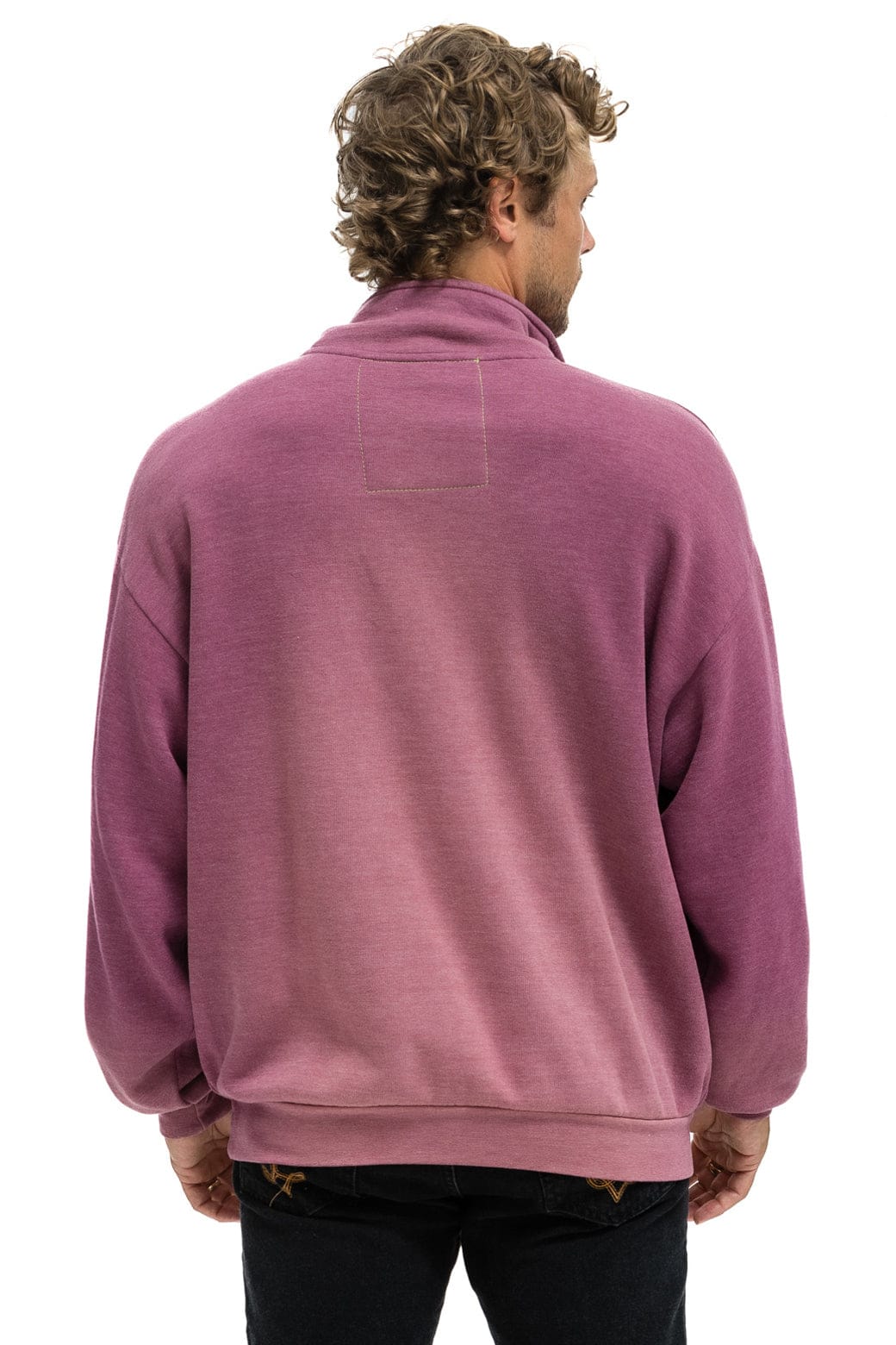 ESSENTIAL HALF ZIP RELAXED SWEATSHIRT - FADED BERRY - Image 8