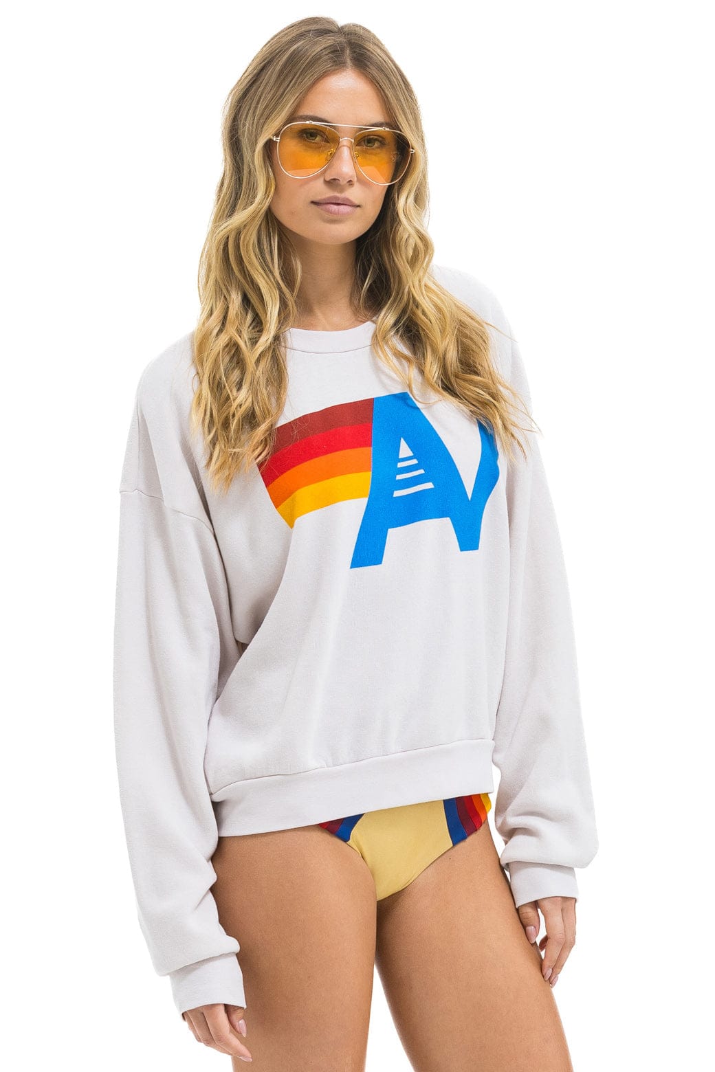 LOGO RELAXED CREW SWEATSHIRT - DOVE - Image 2