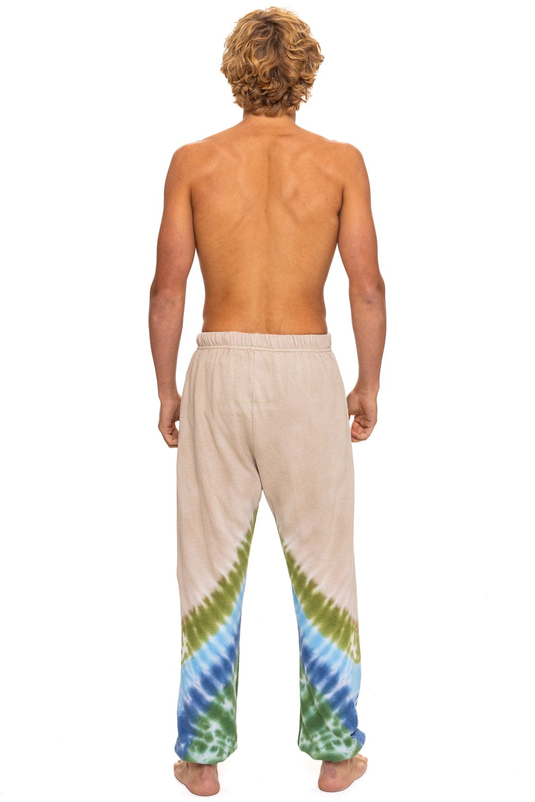 HAND DYED V SWEATPANTS - TIE DYE SAND // BLUE GREEN - Image 7
