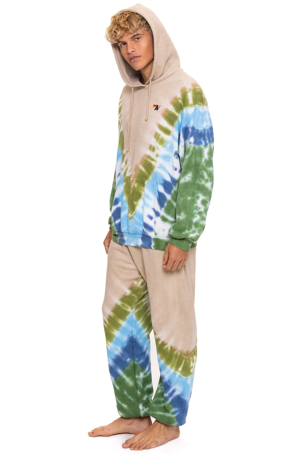 HAND DYED V SWEATPANTS - TIE DYE SAND // BLUE GREEN - Image 4