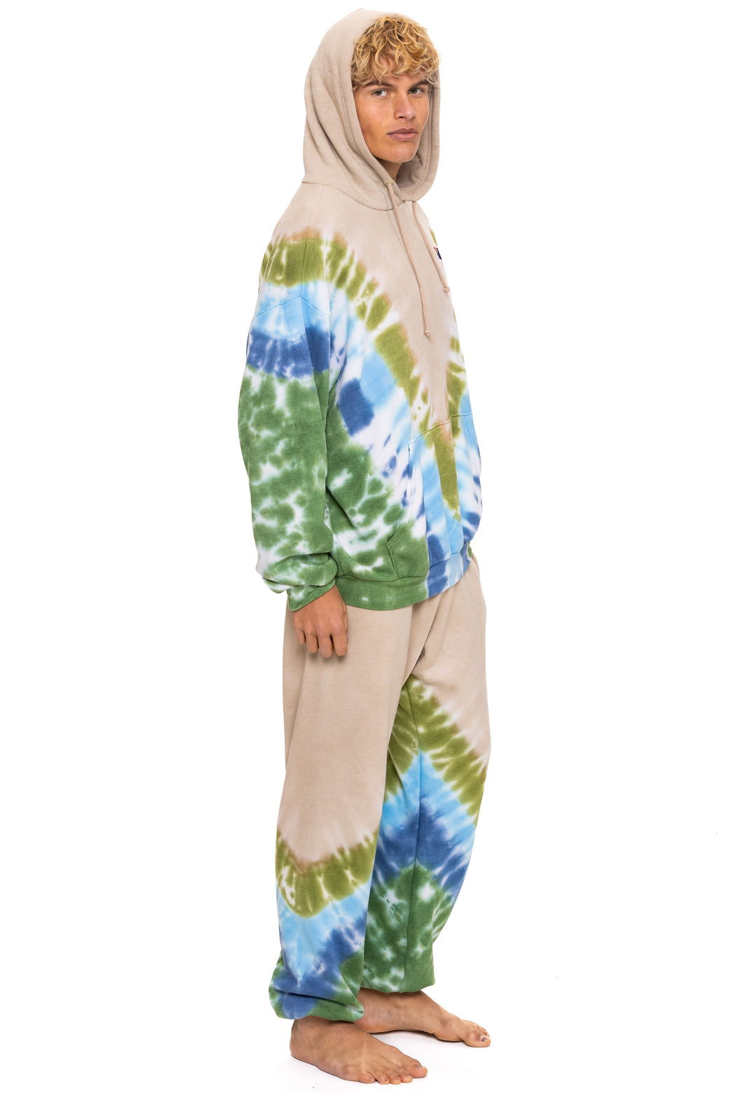 HAND DYED V SWEATPANTS - TIE DYE SAND // BLUE GREEN - Image 6