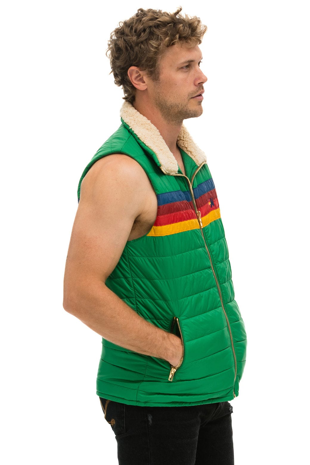 MEN'S 4 STRIPE VEST SHERPA- AMAZON - Image 2