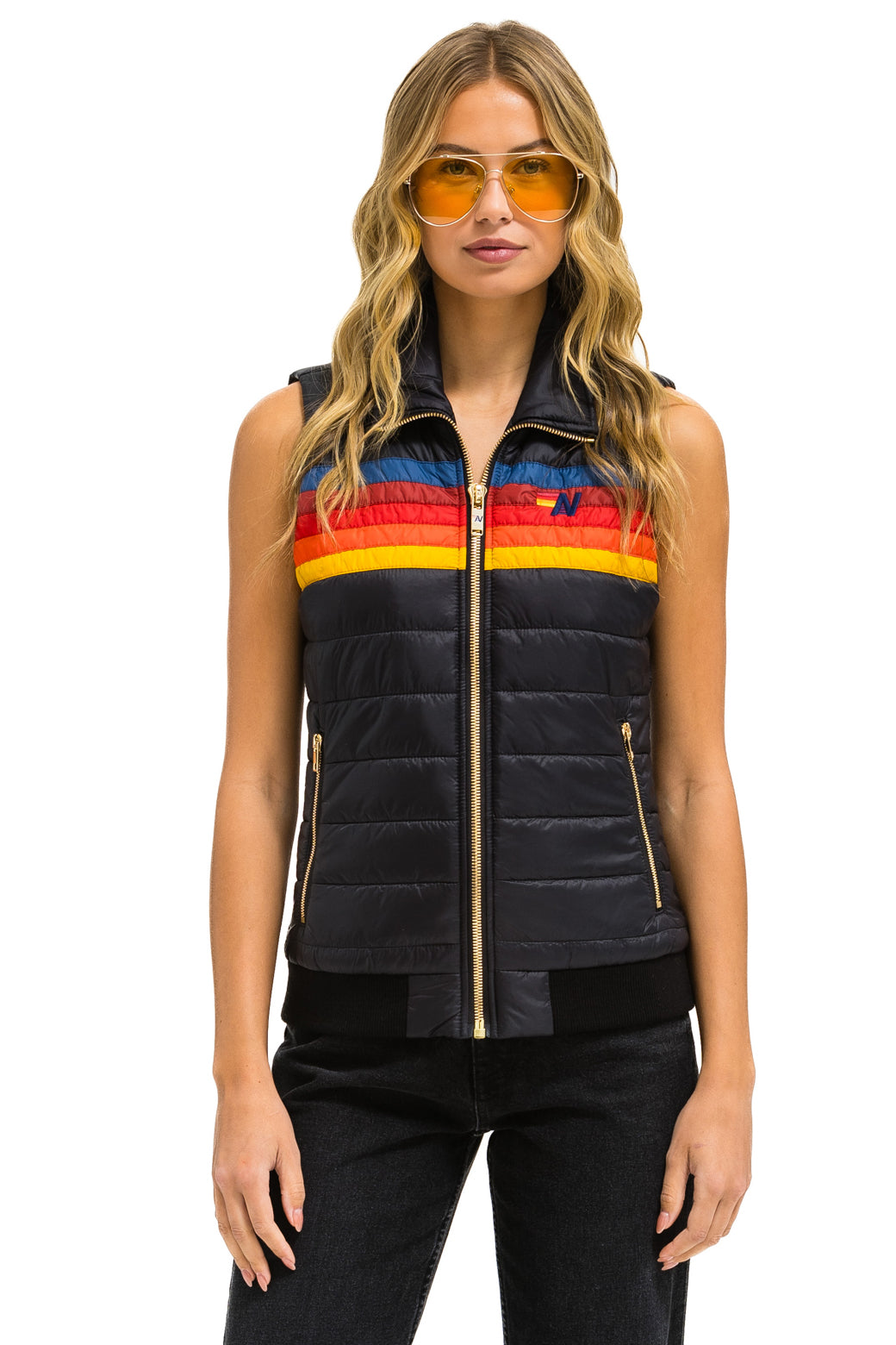 WOMEN'S 5 STRIPE VEST - BLACK - Image 3