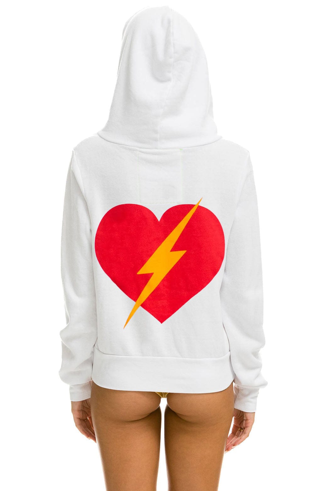 BOLT HEART ZIP HOODIE - WHITE - Image 2