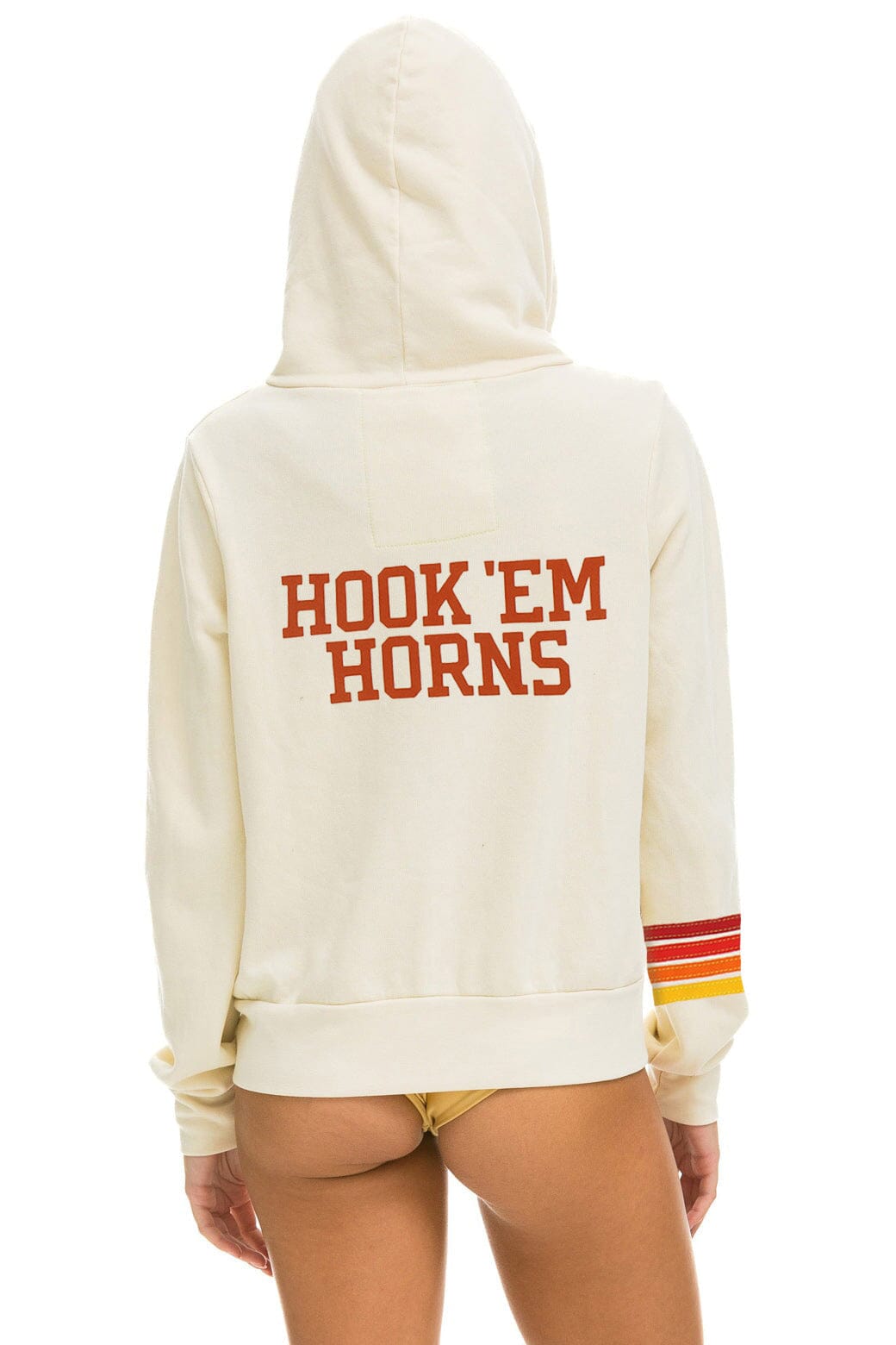 UNIVERSITY OF TEXAS CIRCLE HOOK 'EM ZIP HOODIE - VINTAGE WHITE - Image 2