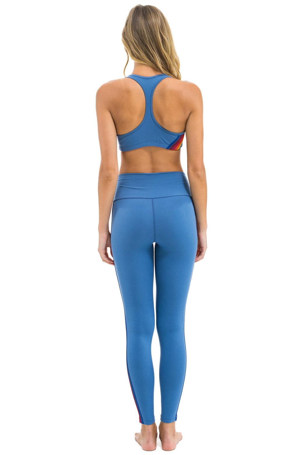 FULL LENGTH HI-RISE 5 STRIPE LEGGINGS - DUSTY BLUE - Image 4