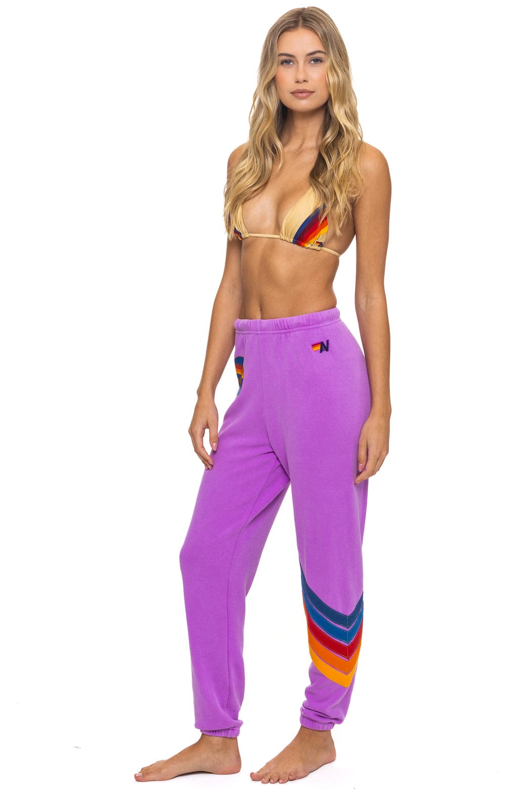 ALL SEASONS CIRCLE CHEVRON SWEATPANTS - NEON PURPLE - Image 5