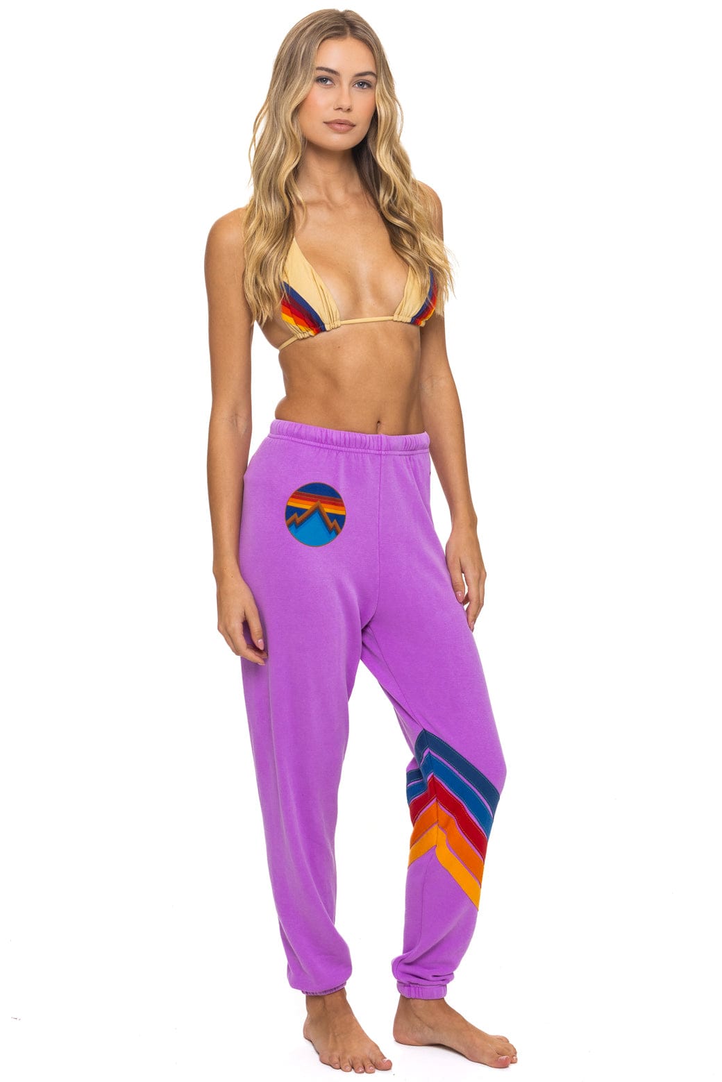 ALL SEASONS CIRCLE CHEVRON SWEATPANTS - NEON PURPLE - Image 3