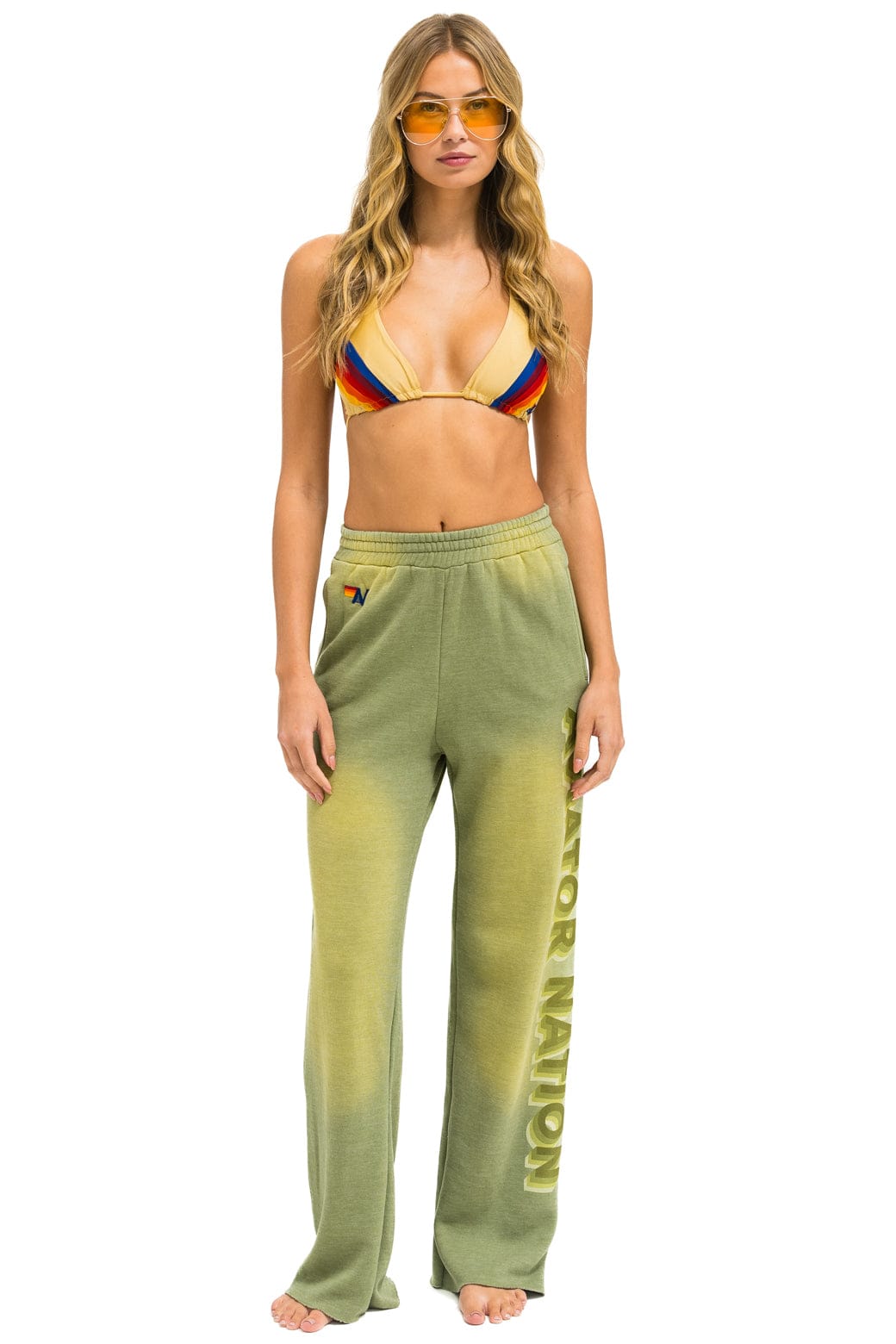 AN 3D WIDE LEG POCKET SWEATPANTS - FADED ARMY - Image 2