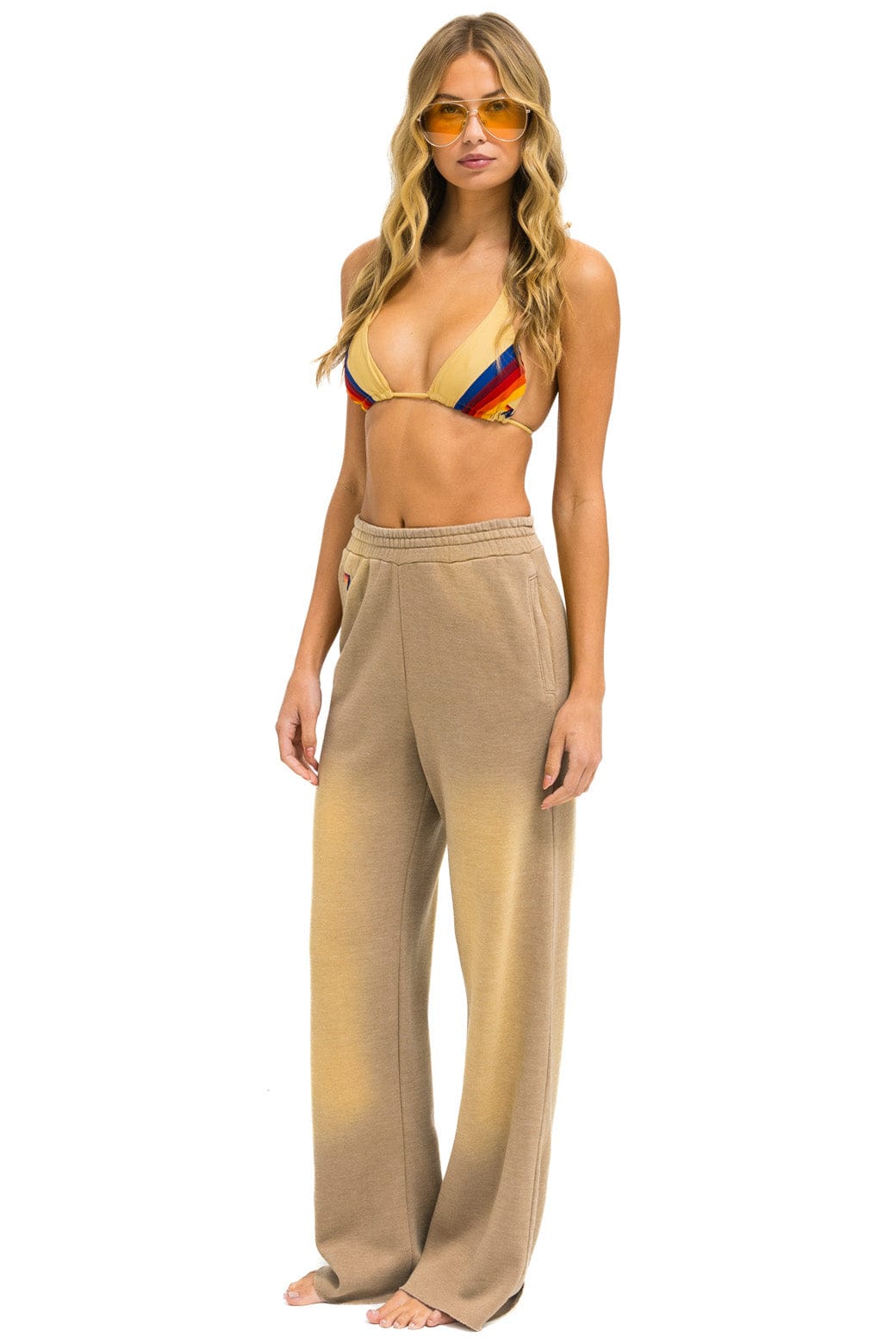 ESSENTIAL WIDE LEG POCKET SWEATPANTS - FADED TAN - Image 4