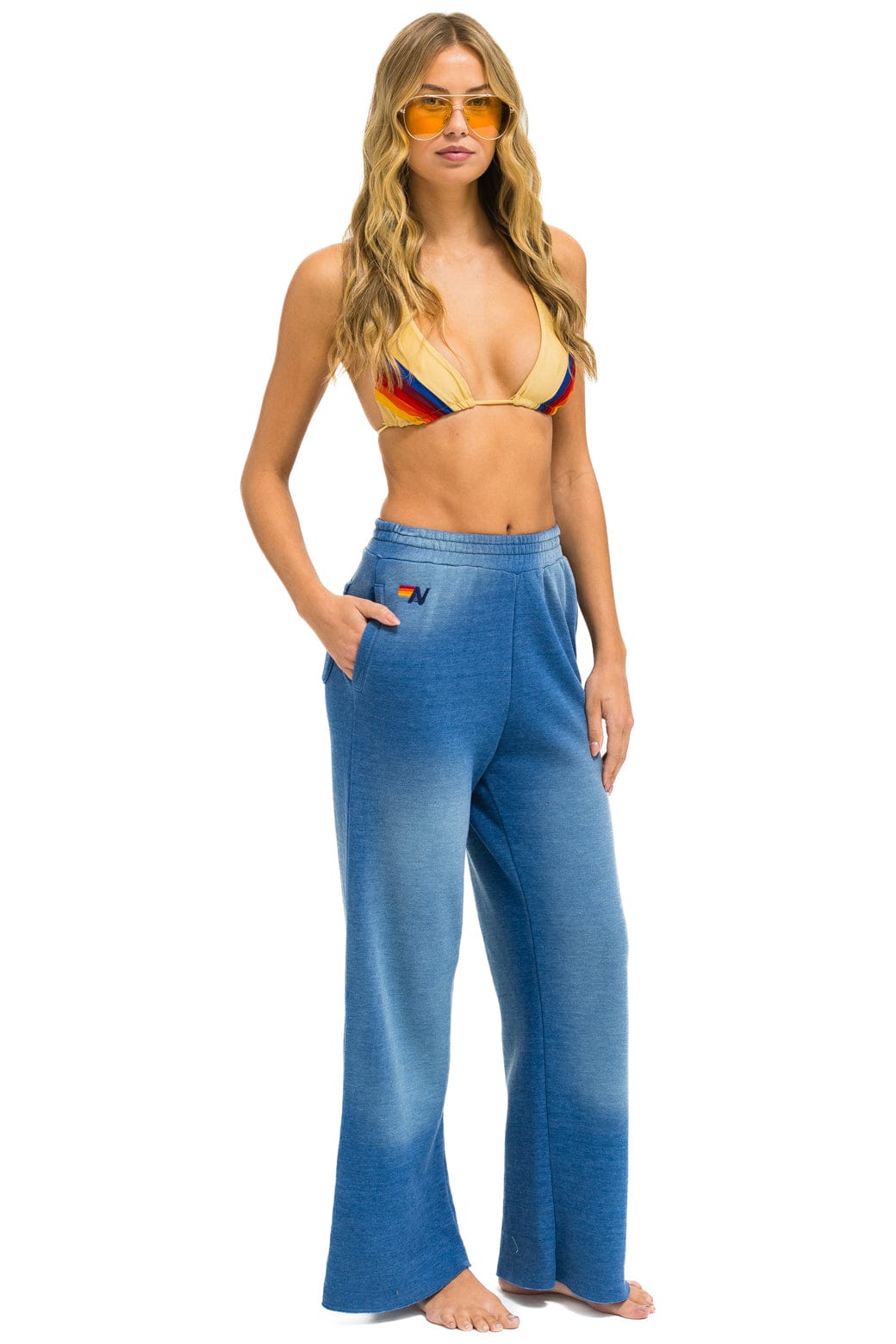 ESSENTIAL WIDE LEG POCKET SWEATPANTS - FADED WATER - Image 2