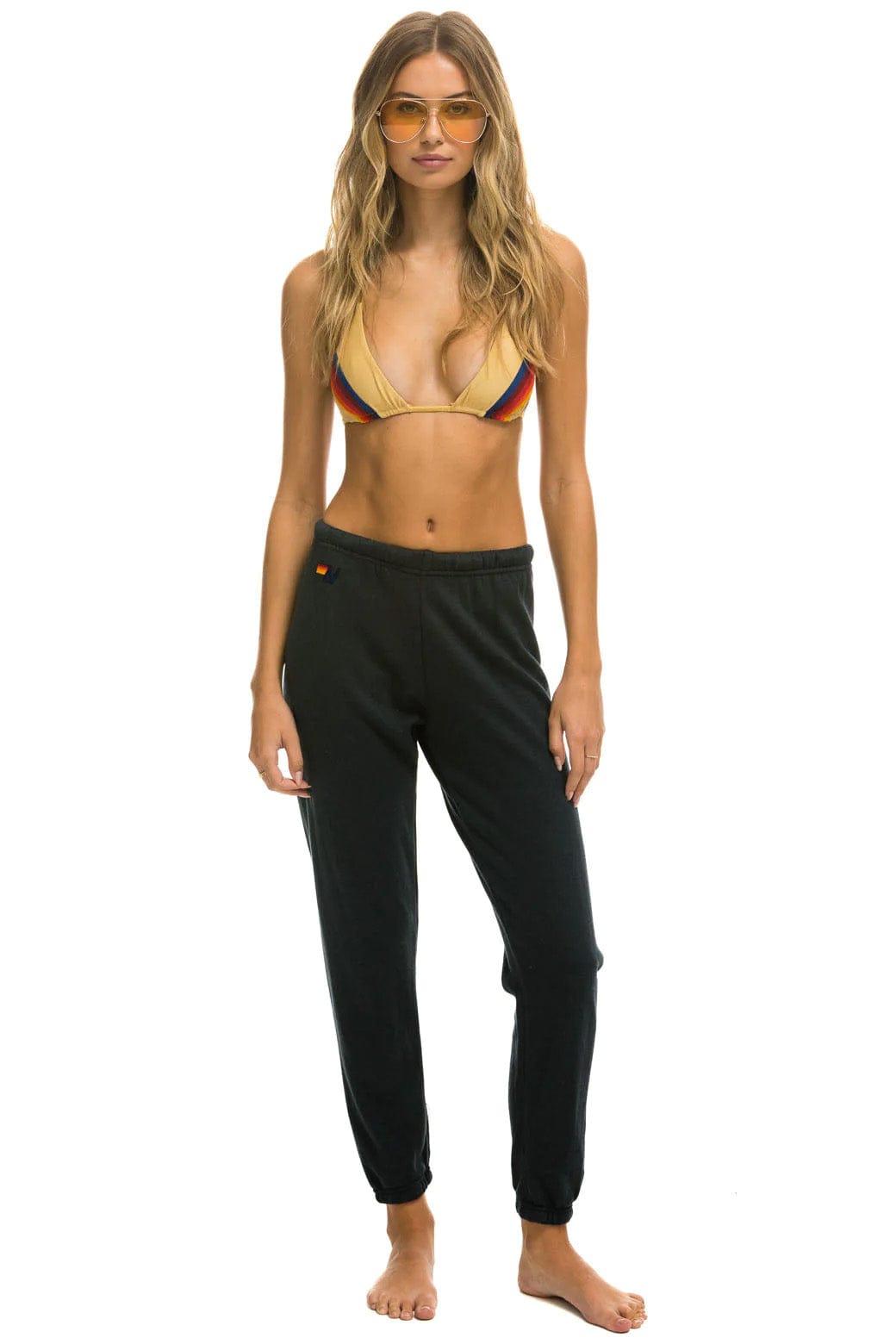 5 STRIPE SWEATPANTS - CHARCOAL // RAINBOW WHITE - Image 2