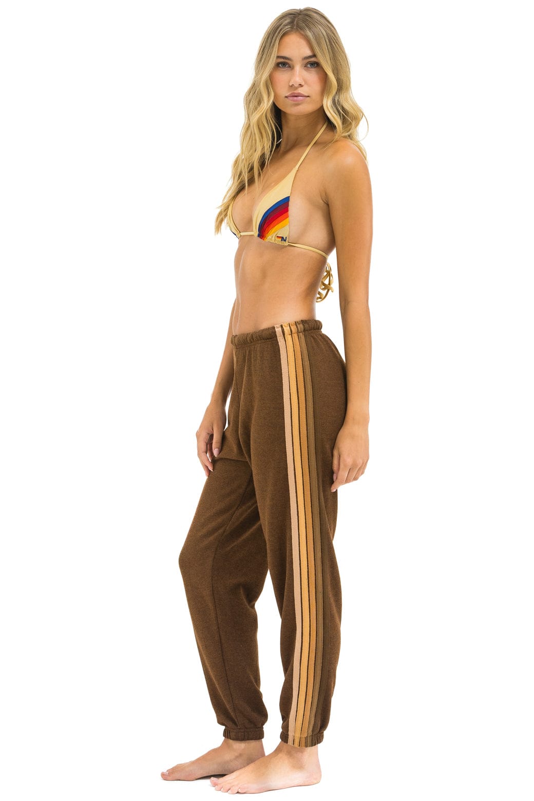 5 STRIPE SWEATPANTS - CHOCOLATE // ESPRESSO