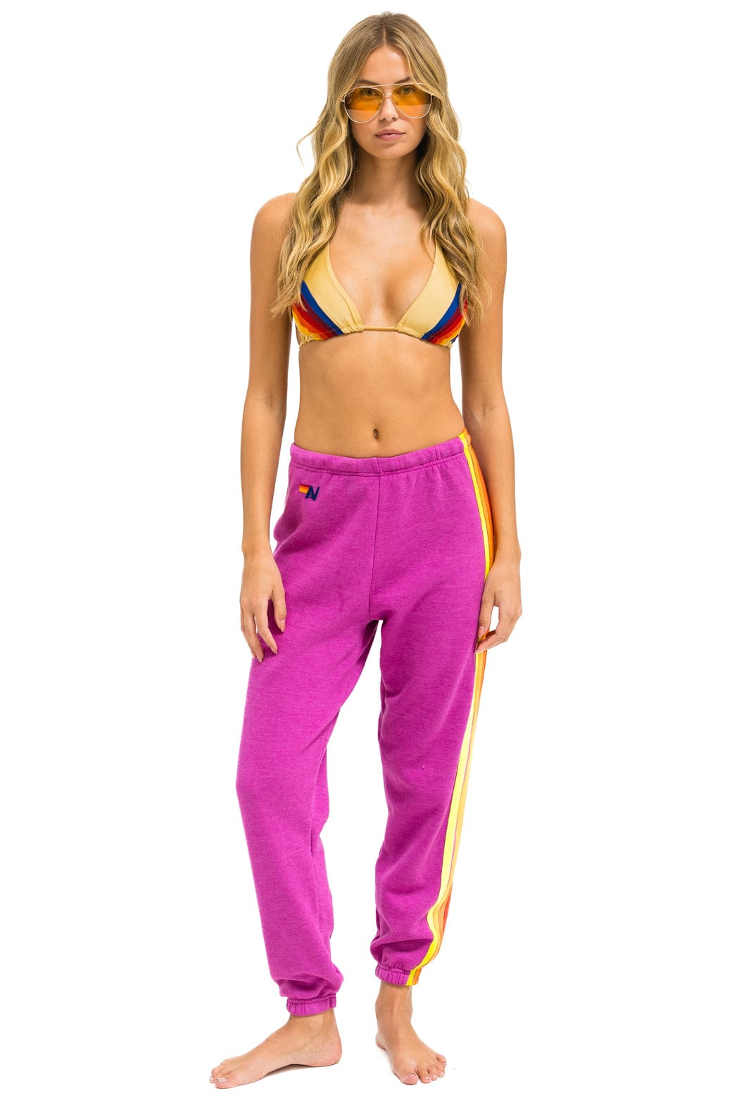 5 STRIPE SWEATPANTS - MAGENTA // ORANGE // YELLOW - Image 2
