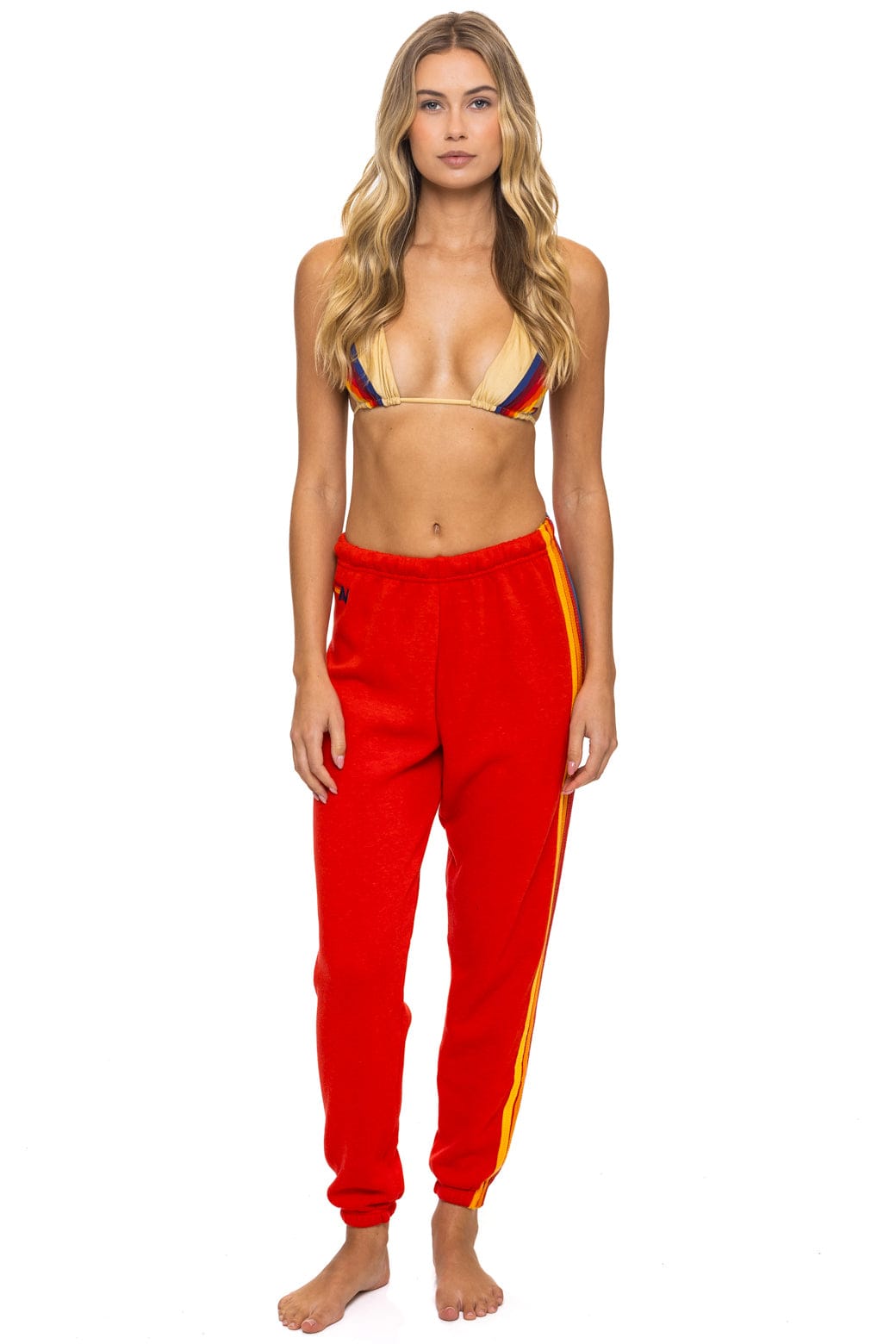 5 STRIPE SWEATPANTS - RED - Image 2