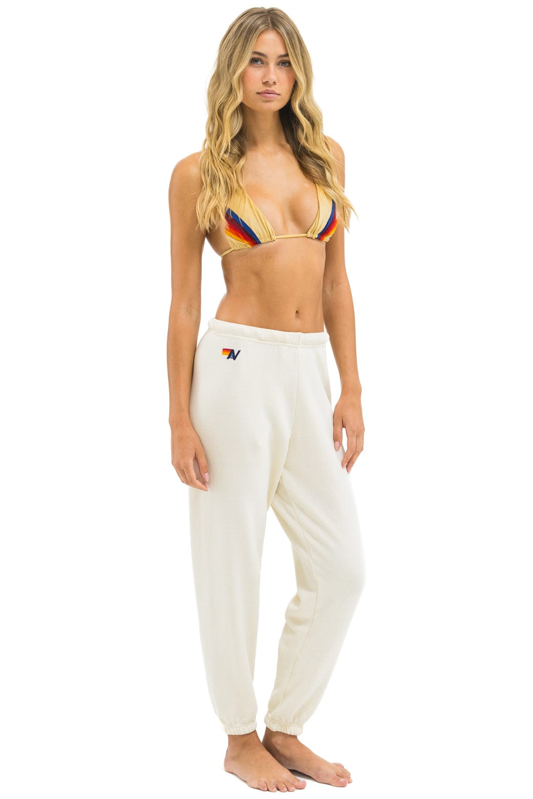 5 STRIPE SWEATPANTS - VINTAGE WHITE // WHITE GREY - Image 3