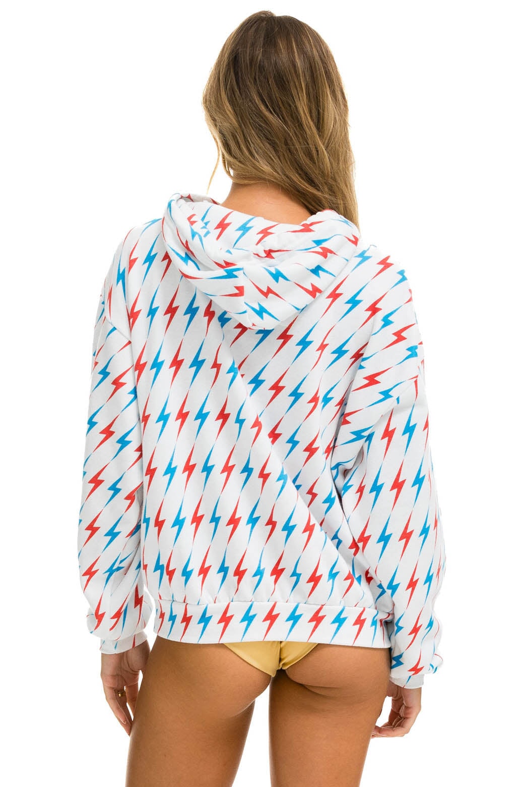 AVIATOR BOLT W/ BOLT EMBROIDERY RELAXED PULLOVER HOODIE - WHITE // USA - Image 9