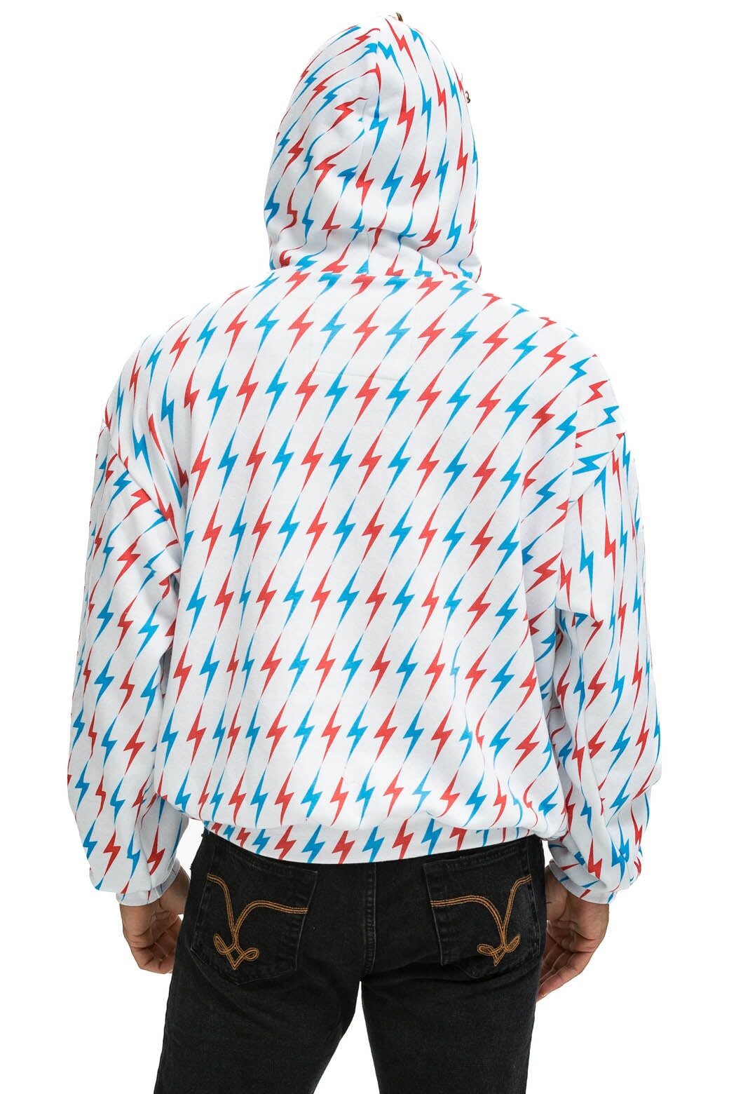 AVIATOR BOLT W/ BOLT EMBROIDERY RELAXED PULLOVER HOODIE - WHITE // USA - Image 8