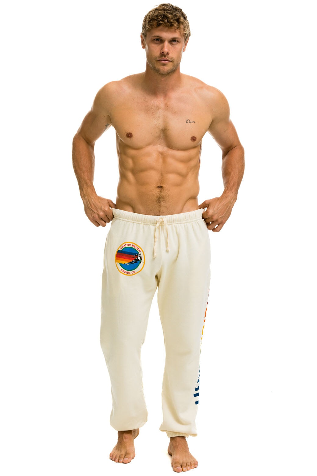 AVIATOR NATION ASPEN SWEATPANTS - VINTAGE WHITE - Image 5