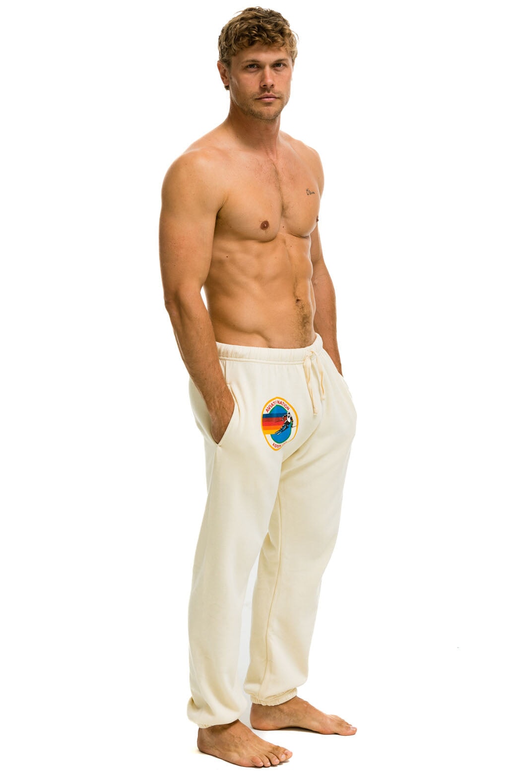 AVIATOR NATION ASPEN SWEATPANTS - VINTAGE WHITE - Image 3